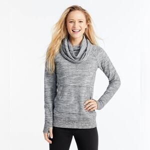 L.L. BEAN MARLED WOMEN'S LL BEAN COZY PULLOVER GREY SIZE LARGE NEW